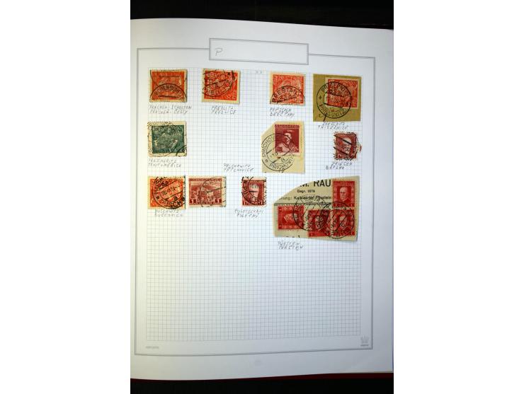 1920/62030, interessante Stempel-Sammlung von Postämtern aus dem späteren Sudetengau, einige hundert lose Marken und Briefstü
