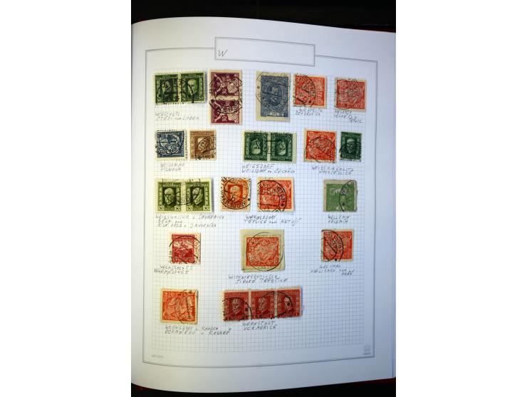 1920/62030, interessante Stempel-Sammlung von Postämtern aus dem späteren Sudetengau, einige hundert lose Marken und Briefstü