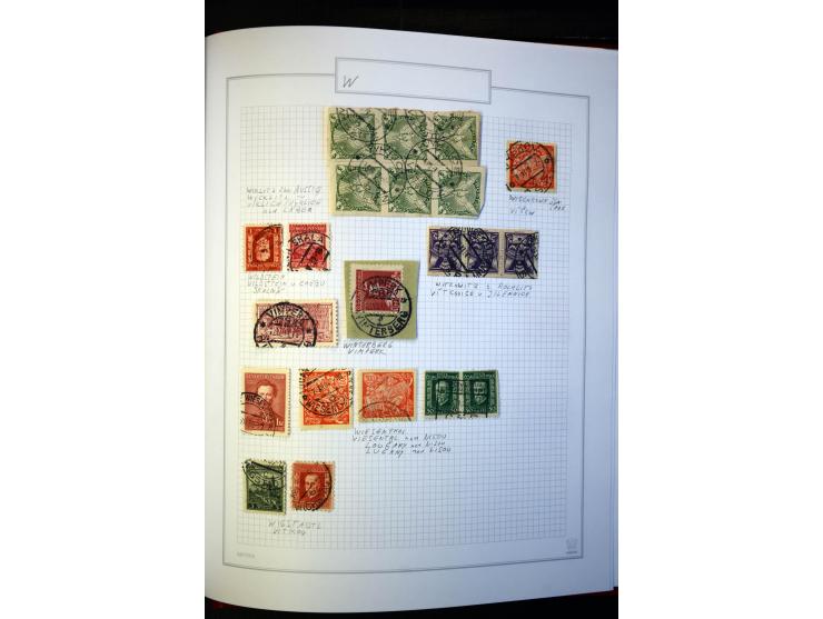 1920/62030, interessante Stempel-Sammlung von Postämtern aus dem späteren Sudetengau, einige hundert lose Marken und Briefstü