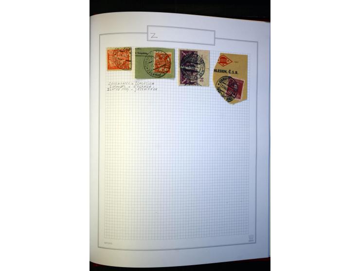 1920/62030, interessante Stempel-Sammlung von Postämtern aus dem späteren Sudetengau, einige hundert lose Marken und Briefstü