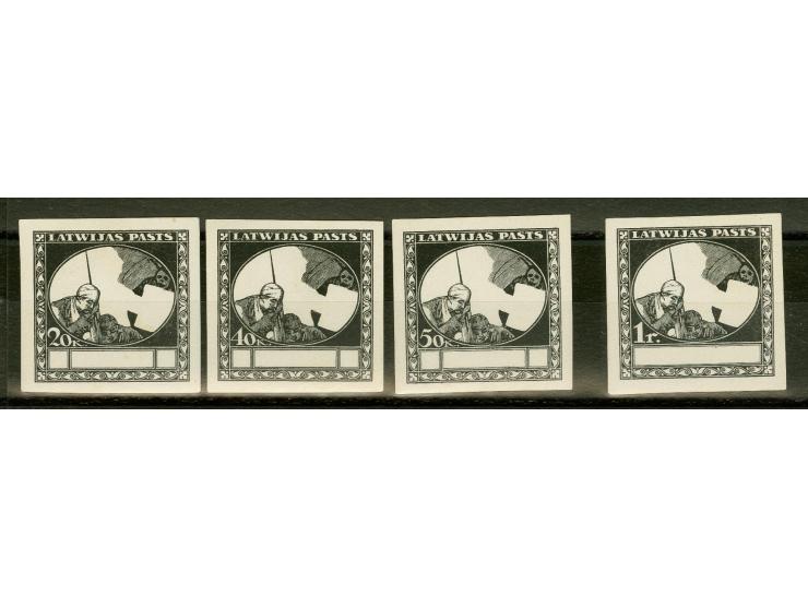 1920, Red Cross 20 k.-1 rbl., black on chalky paper, frame only, without gum, scarce, fine