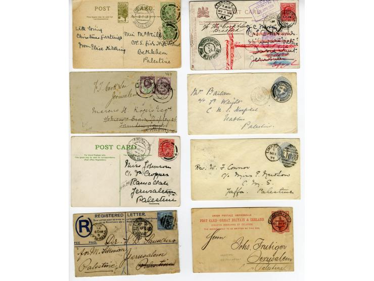 1863/1907 (ca.), 9 Briefe und Karten, alle nach Palästina gelaufen, dabei Brief 1863 an das Britische Konsulat in Jerusalem