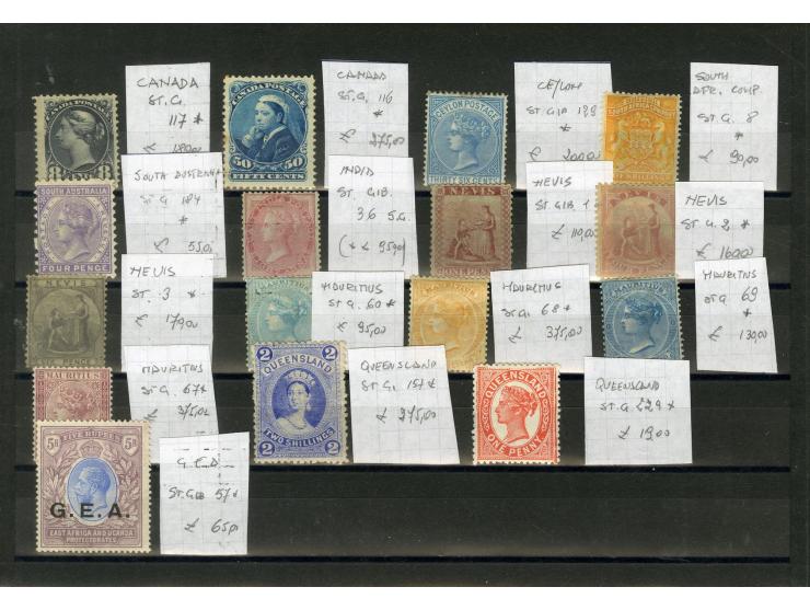 1862/1917 (ca.), ungebrauchte Zusammenstellung von 16 verschiedenen Marken, dabei bessere