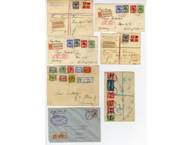 1891/1931, 21 Briefe und Karten, dabei auch Australische Staaten und Neuseeland, viel Reco, u.a. 4 Briefe mit deutschem R-Zet