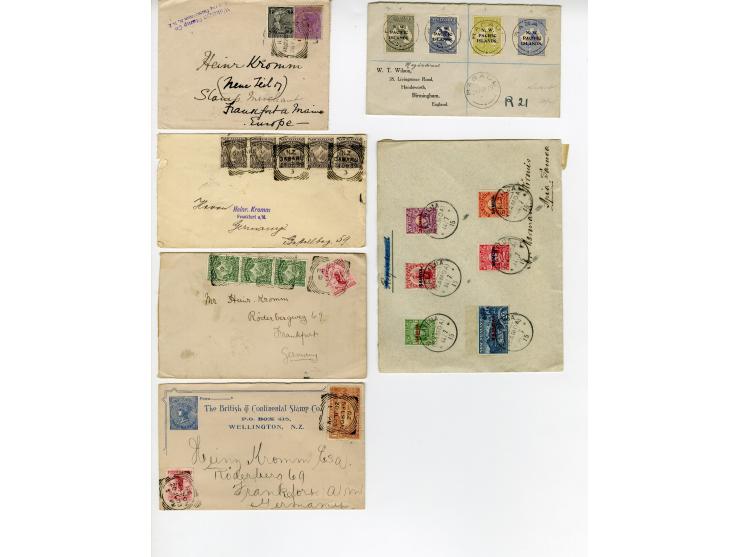 1891/1931, 21 Briefe und Karten, dabei auch Australische Staaten und Neuseeland, viel Reco, u.a. 4 Briefe mit deutschem R-Zet