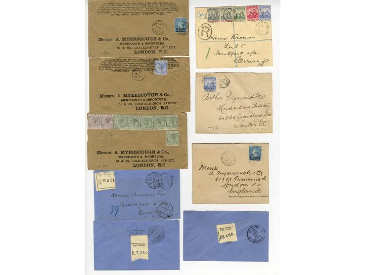 1895/1907, 31 Briefe und Karten, viel Reco, teils philatelistisch mit schönen Frankaturen