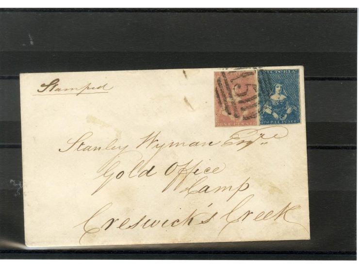 1850/59, 5 Briefe, 1 Teilbrief und eine Vorderseite mit diversen Frankaturen, dabei 5 Belege nach England