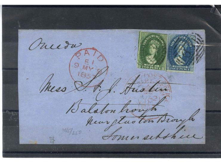 1850/59, 5 Briefe, 1 Teilbrief und eine Vorderseite mit diversen Frankaturen, dabei 5 Belege nach England