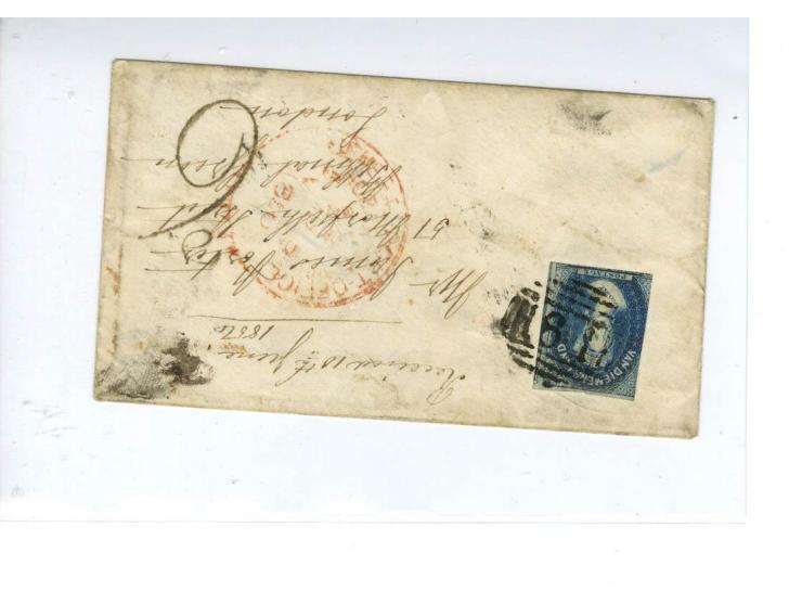 1850/59, 5 Briefe, 1 Teilbrief und eine Vorderseite mit diversen Frankaturen, dabei 5 Belege nach England