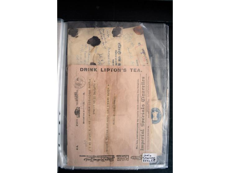 1855/1945, ca. 60 Briefe, Karten und Ganzsachen inkl. Feudalstaaten (u.a. 4 R-Briefe Hyderabad) und einigen Dokumenten mit St