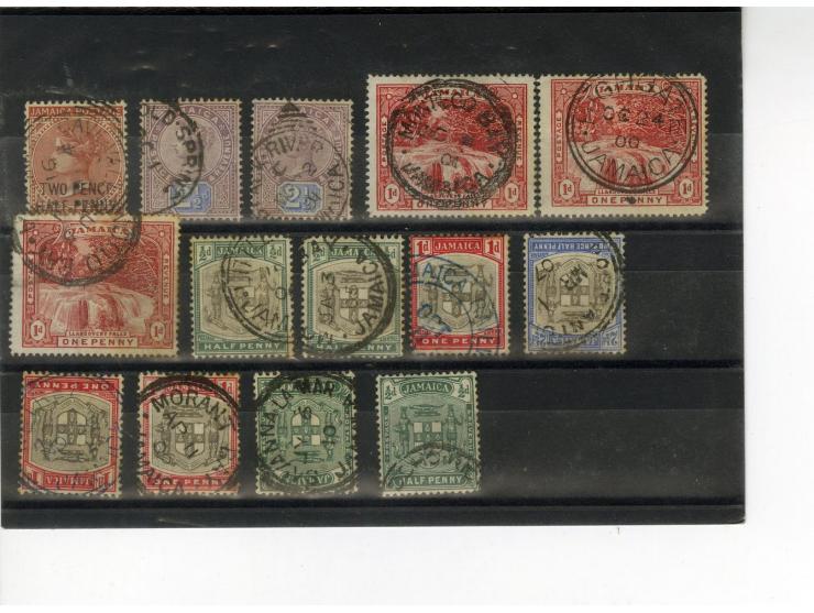 1860/1905 (ca.), Stempellot auf 87 Marken, dabei Nummern- und Ortsstempel, ex Sammlung "Frankfurt"