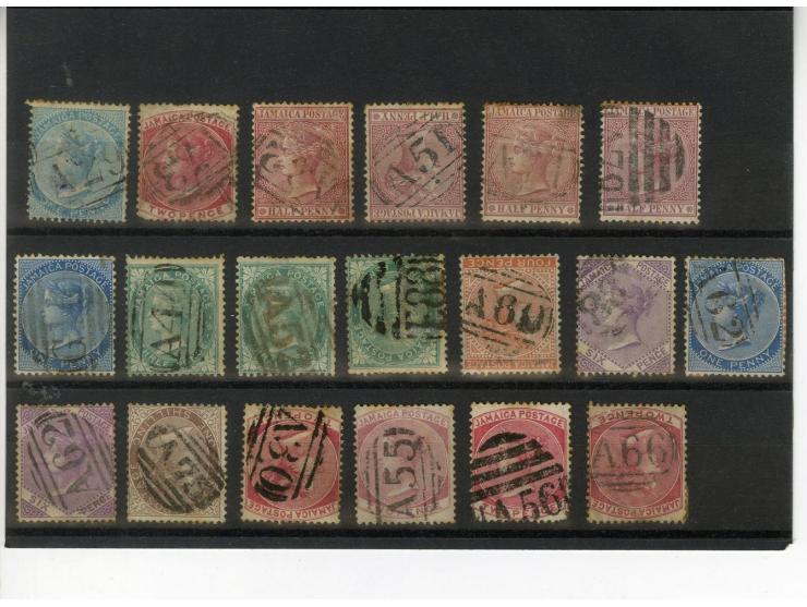 1860/1905 (ca.), Stempellot auf 87 Marken, dabei Nummern- und Ortsstempel, ex Sammlung "Frankfurt"