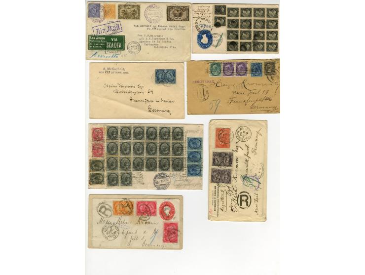 1891/1931 (ca.), 22 Briefe und Karten, dabei viel Reco (u.a. deutsche R-Zettel "vom Ausland über Bahnpost), Scadta-Brief, gut