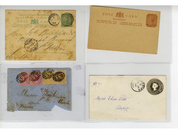 1818/1920 (ca.), 20 Briefe und Ganzsachen, dabei 2 Einschreiben, Overland Mail, Briefe nach Ägypten etc., ex Sammlung "Frankf