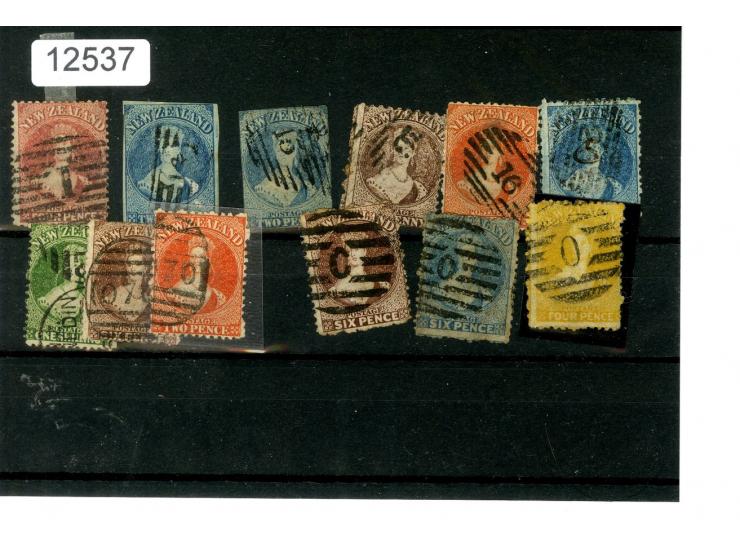 1858/1909 (ca.), Stempel-Zusammenstellung auf ca. 130 Marken, dabei Nummern- und Ortsstempel, ex Sammlung "Frankfurt"