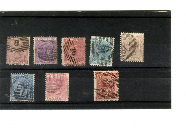 1858/1909 (ca.), Stempel-Zusammenstellung auf ca. 130 Marken, dabei Nummern- und Ortsstempel, ex Sammlung "Frankfurt"