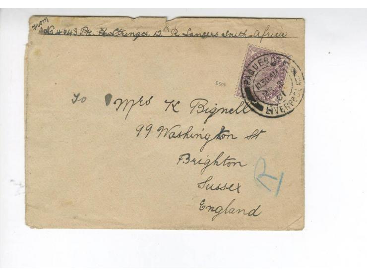1899/1900, interessante Partie von 12 Briefen bzw. Karten, dabei Zensuren u.a. "Geopend inder Krijgswet", Australisches sowie