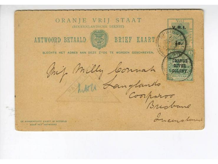 1899/1900, interessante Partie von 12 Briefen bzw. Karten, dabei Zensuren u.a. "Geopend inder Krijgswet", Australisches sowie