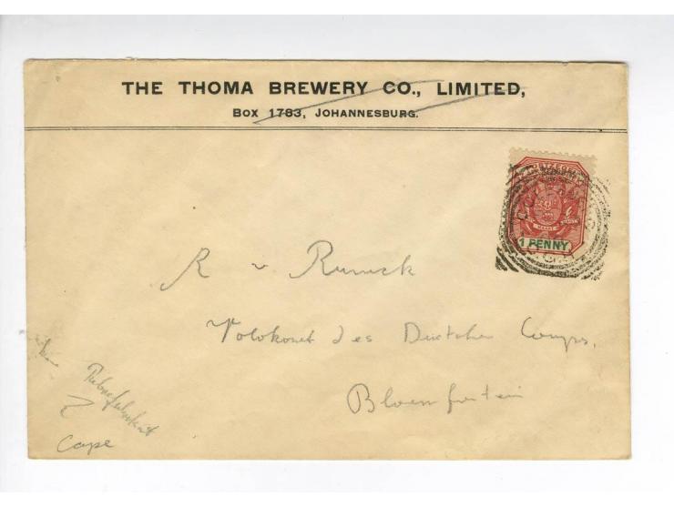 1899/1900, interessante Partie von 12 Briefen bzw. Karten, dabei Zensuren u.a. "Geopend inder Krijgswet", Australisches sowie