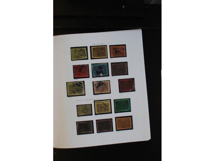1870/1950, ungebrauchte und gestempelte Sammlung auf selbstgestalteten Albumblättern