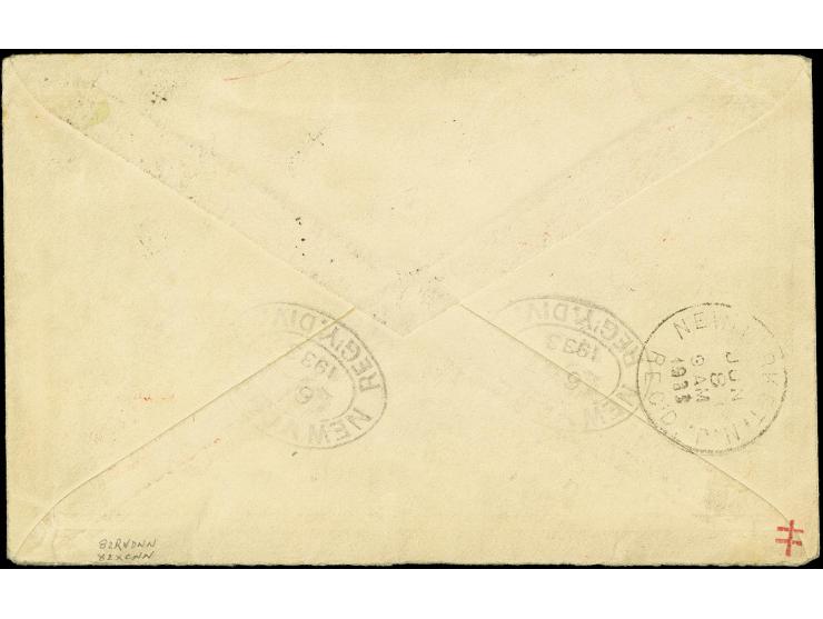 1933, Bathurst-Flight 10-100 s. tied by cds. "RIGA-LIDPASTS 28.5.33" to registered cover to New York, little unfresh, otherwi
