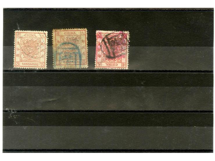 1878, Große Drachen, sehr interessante meist gestempelte Partie von über 40 Werten, dabei einige bessere Stempel, Erhaltung w