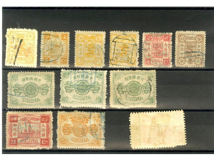 1894, Empress Dowager 1-24ca., sehr interessante ungebrauchte und gestempelte Partie, dabei Mi.-Nr. 7(10), 8(2),9(9),10,,12,1