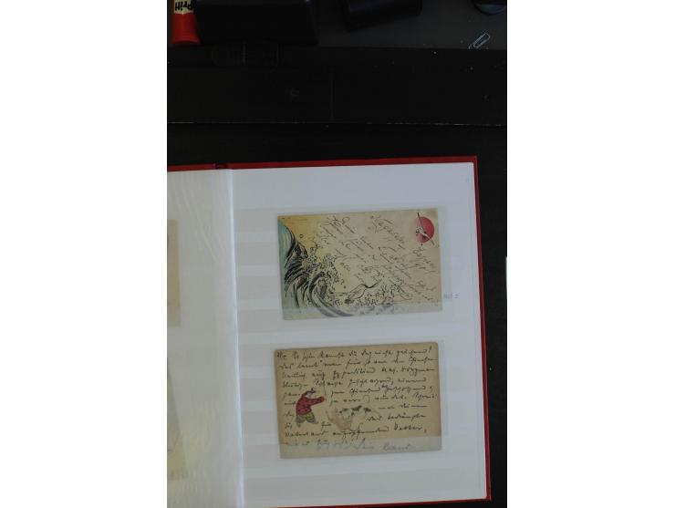 1901/43, 26 Briefe, Karten und Ganzsachen mit viel DP China und Kiautschou mit diversen Stempeln, Ansichtskarten und Feldpost