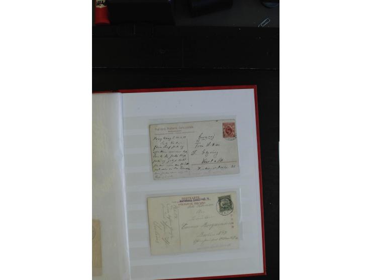 1901/43, 26 Briefe, Karten und Ganzsachen mit viel DP China und Kiautschou mit diversen Stempeln, Ansichtskarten und Feldpost