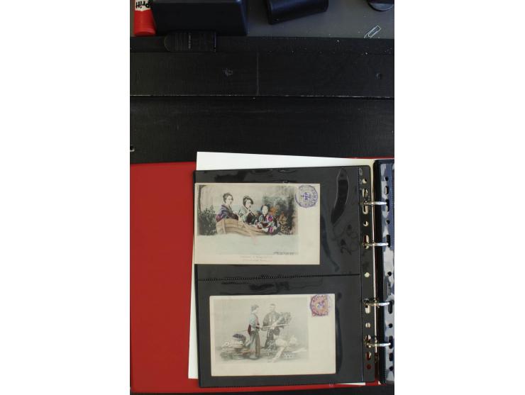 1904/65 (ca.), Partie Briefe, Karten und Ganzsachen, teils blanco gestempelt, dabei Auslandspostämter, Mondschukuo, Hongkong,
