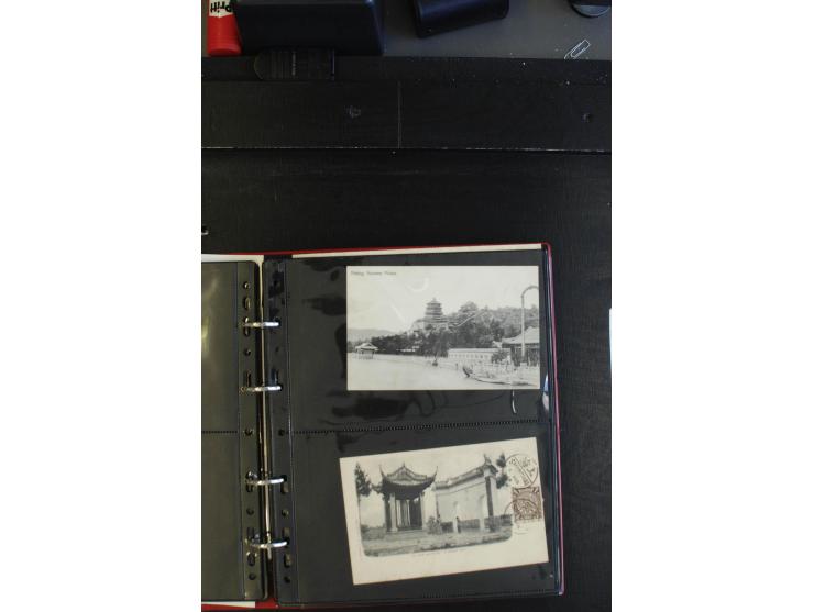 1904/65 (ca.), Partie Briefe, Karten und Ganzsachen, teils blanco gestempelt, dabei Auslandspostämter, Mondschukuo, Hongkong,