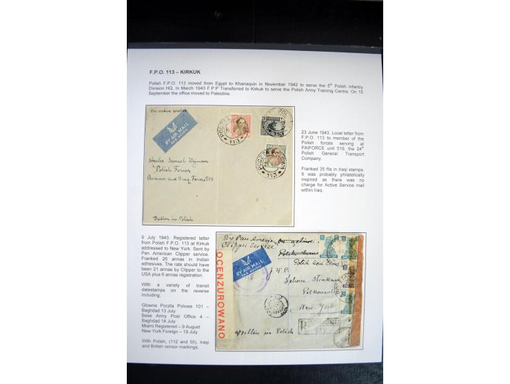 POLNISCHE FELDPOST IM IRAK: 1941/43, sehr interessante Ausstellungssammlung mit 20 Briefen, alles ausführlich beschriftet, ex