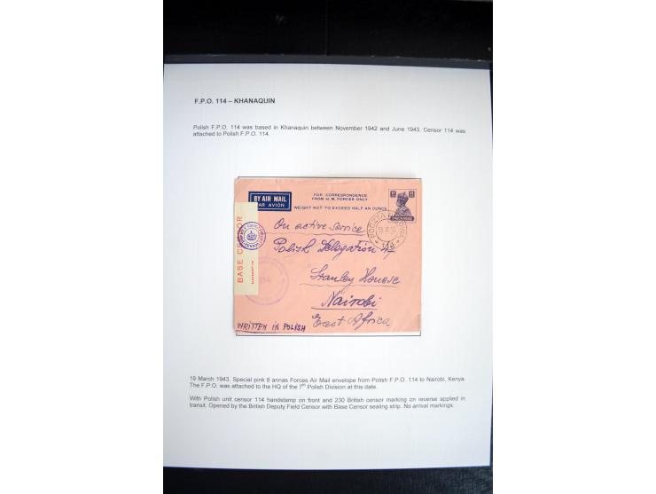 POLNISCHE FELDPOST IM IRAK: 1941/43, sehr interessante Ausstellungssammlung mit 20 Briefen, alles ausführlich beschriftet, ex