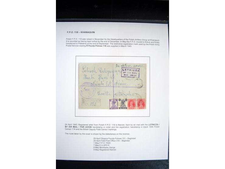 POLNISCHE FELDPOST IM IRAK: 1941/43, sehr interessante Ausstellungssammlung mit 20 Briefen, alles ausführlich beschriftet, ex