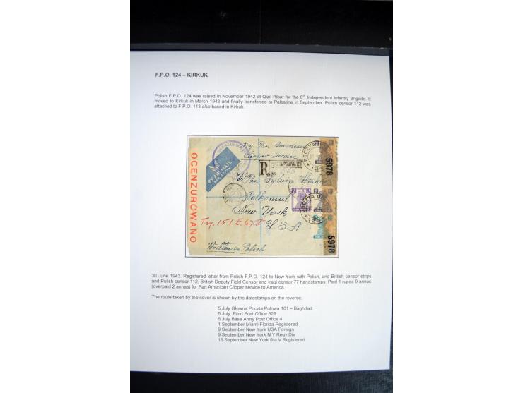 POLNISCHE FELDPOST IM IRAK: 1941/43, sehr interessante Ausstellungssammlung mit 20 Briefen, alles ausführlich beschriftet, ex