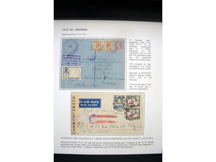 POLNISCHE FELDPOST IM IRAK: 1941/43, sehr interessante Ausstellungssammlung mit 20 Briefen, alles ausführlich beschriftet, ex