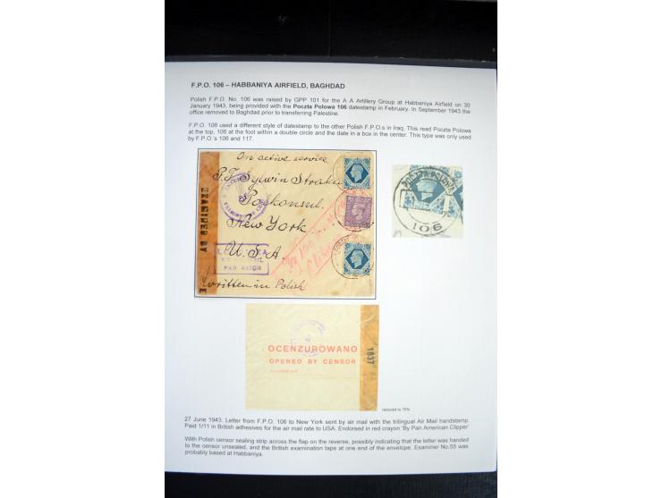 POLNISCHE FELDPOST IM IRAK: 1941/43, sehr interessante Ausstellungssammlung mit 20 Briefen, alles ausführlich beschriftet, ex