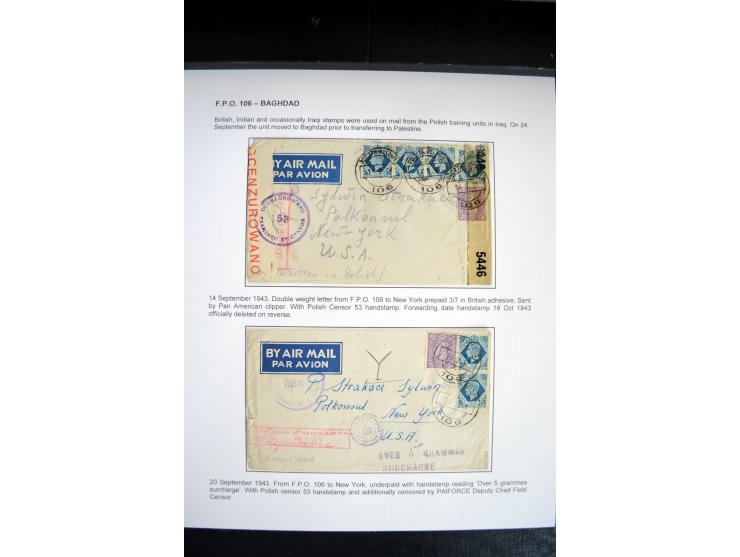 POLNISCHE FELDPOST IM IRAK: 1941/43, sehr interessante Ausstellungssammlung mit 20 Briefen, alles ausführlich beschriftet, ex