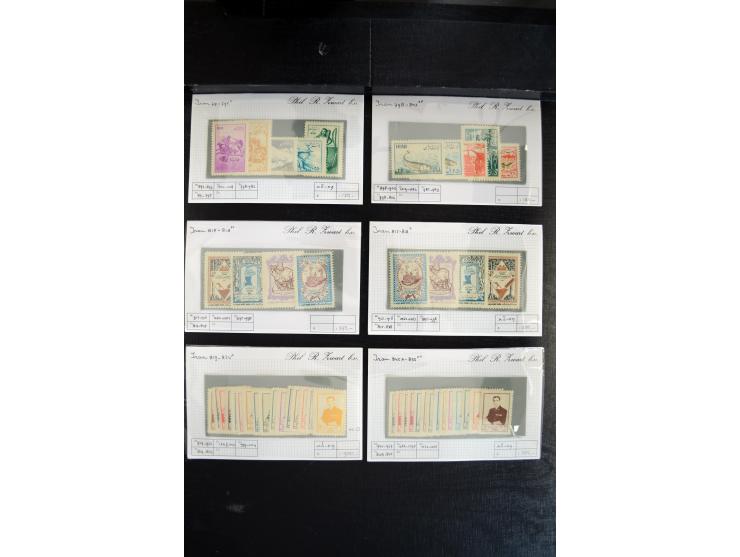 1865/1960, sehr schöne Partie auf Verkaufskärtchen, dabei starker teil Löwen-Ausgaben mit Riester- und Barre-Essays, Mi. II u