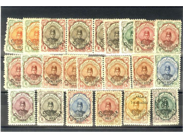 1922, CONTROLE 1922, postfrische Partie mit diversen Zähnungen und kurzem bzw. langem Mittelstück, dabei  mi. 476 und 480-81,