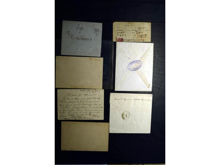 1879/1940 (ca.), über 200 Briefe und Karten mit vielen besseren und teils seltenen Frankaturen, zensuren, etc., einige mit At