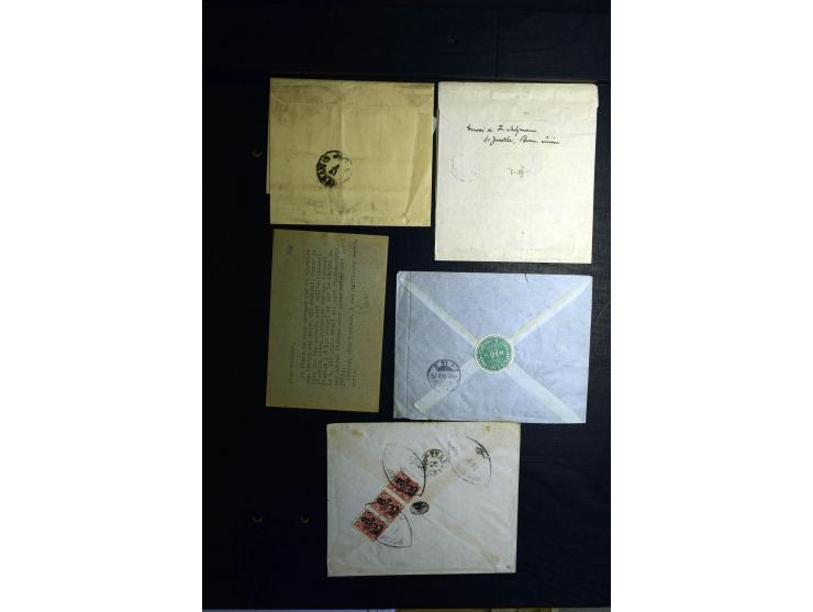1879/1940 (ca.), über 200 Briefe und Karten mit vielen besseren und teils seltenen Frankaturen, zensuren, etc., einige mit At