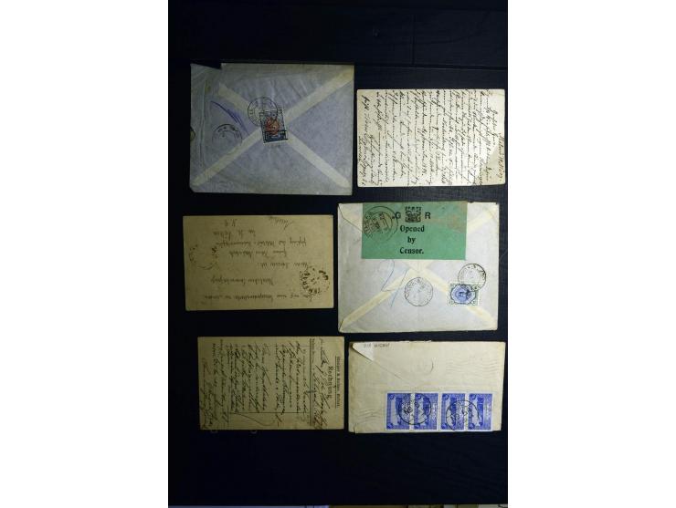 1879/1940 (ca.), über 200 Briefe und Karten mit vielen besseren und teils seltenen Frankaturen, zensuren, etc., einige mit At