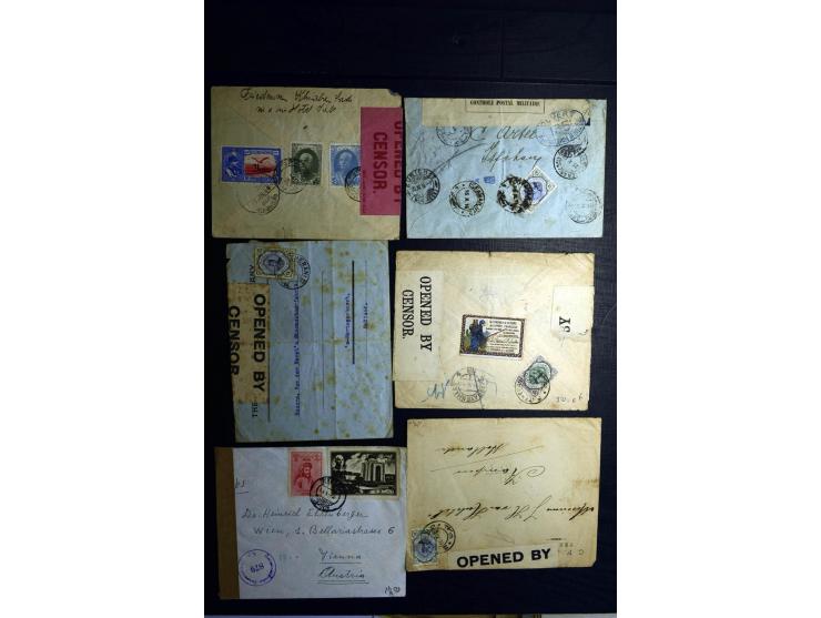 1879/1940 (ca.), über 200 Briefe und Karten mit vielen besseren und teils seltenen Frankaturen, zensuren, etc., einige mit At
