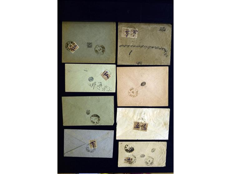 1879/1940 (ca.), über 200 Briefe und Karten mit vielen besseren und teils seltenen Frankaturen, zensuren, etc., einige mit At