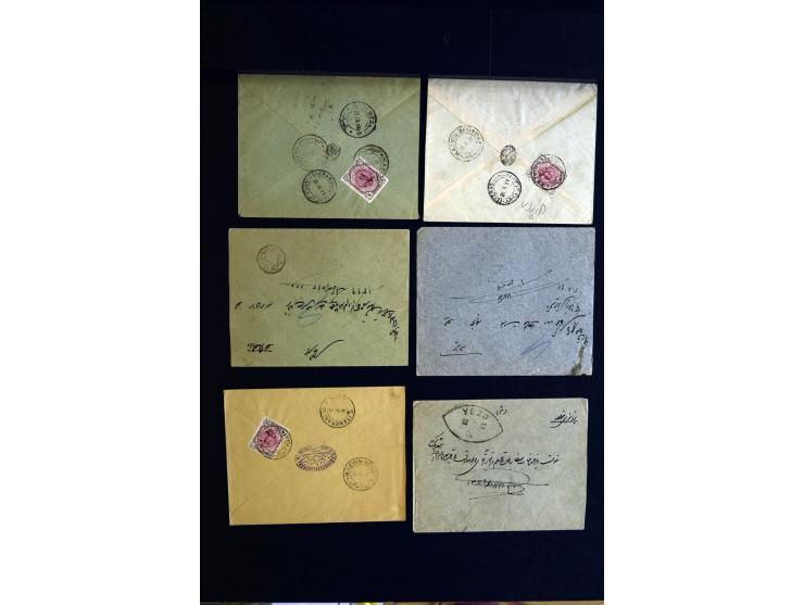 1879/1940 (ca.), über 200 Briefe und Karten mit vielen besseren und teils seltenen Frankaturen, zensuren, etc., einige mit At