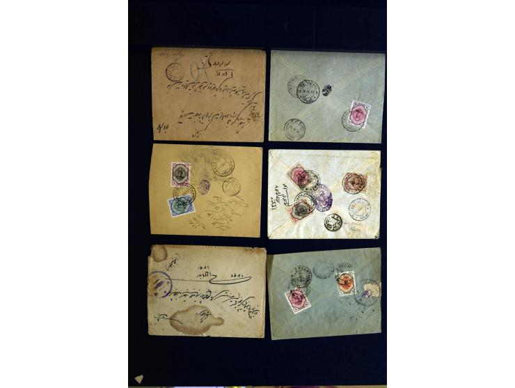 1879/1940 (ca.), über 200 Briefe und Karten mit vielen besseren und teils seltenen Frankaturen, zensuren, etc., einige mit At