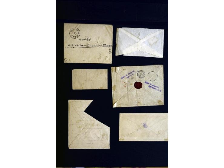 1879/1940 (ca.), über 200 Briefe und Karten mit vielen besseren und teils seltenen Frankaturen, zensuren, etc., einige mit At