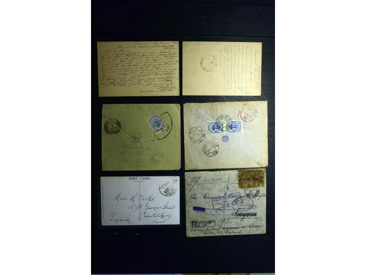 1879/1940 (ca.), über 200 Briefe und Karten mit vielen besseren und teils seltenen Frankaturen, zensuren, etc., einige mit At