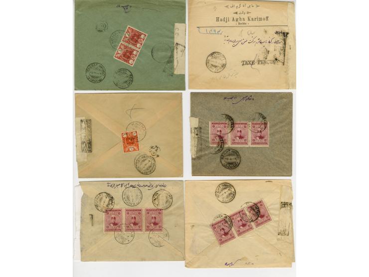 1910/25 (ca.), ZENSUR, 48 Briefe mit diversen persischen Zensuren, wenige Belege fehlerhaft